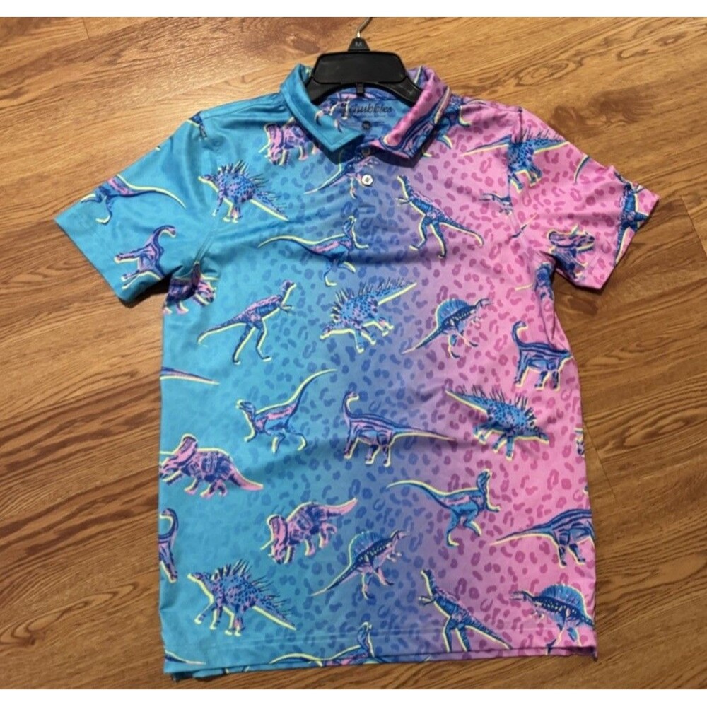 Chubbies The Dino Delight Performance Polo Youth Boy’s XL Preppy Surfer Beach